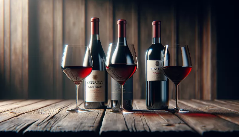 How do the main types of red wine differ in taste and texture?